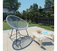 vidaXL Fauteuil à bascule lunaire Gris en poly rotin d'extérieur