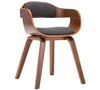 Chaise de salle à manger - VIDAXL - Gris foncé - Tissu et bois courbé