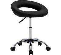 vidaXL Chaise pivotante à manger Noir Similicuir