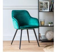 Happy Garden Chaise GISELE vintage velours métal non empilable H. 81,5 cm vert