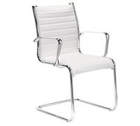 Chaise visiteur Andrea simili cuir - Blanc