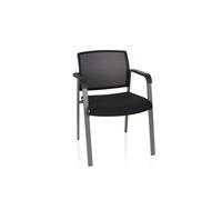 HJH Office Chaise visiteur MEET – à quatre pieds, tissu noir