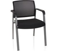 HJH Office Chaise visiteur MEET – à quatre pieds, tissu noir