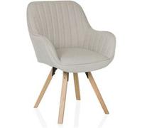 Chaise visiteur / Chaise de salle à manger SCANDI SOFT tissu blanc hjh LIVING Crème G