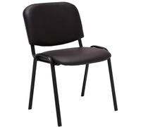 Chaise Visiteur Empilable Ken Similicuir I Chaise de Reception Confortable avec Dossier Pieds en Métal Robuste I Couleur:, Couleur:Marron