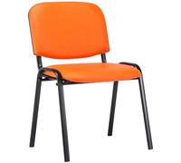 Chaise Visiteur Empilable Ken Similicuir I Chaise de Reception Confortable avec Dossier Pieds en Métal Robuste I Couleur:, Couleur:Orange