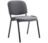 Chaise visiteur empilable zone d attente en tissu gris pietement a 4 pieds en metal noir 10_0003398