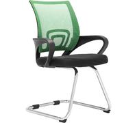 CLP Chaise De Visiteurs Eureka en Maille I Siège Zone D'attente avec Accoudoirs I Chaise avec Piètement en Métal I Patins antidérapant, Couleur:Vert