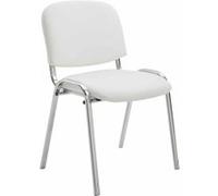 Chaise visiteur Ken support chromé similicuir , Blanc Blanc G