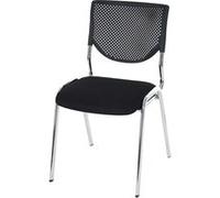 Chaise visiteur T401 tissu textile siège noir pieds chromés Noir G