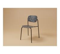 Chaise visiteur USO - Assise et dossier incurvés - Pour intérieur et extérieur - Empilable - Noir - Pieds Noir
