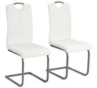 VIDAXL 2x Chaises cantilever Blanc