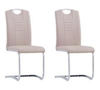 VIDA Xl Chaises cantilever lot de 2 - Cappuccino similicuir