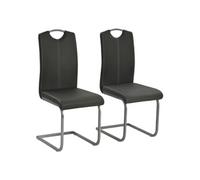 Chaises à manger cantilever lot de 2 gris similicuir
