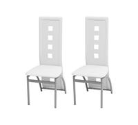 VidaXL Chaises à manger - Similicuir blanc (Lot de 2)