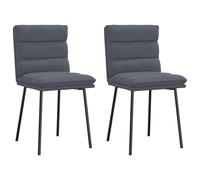 vidaXL Chaises à Manger Lot de 2 Gris foncé Velours, Chaise, Chaise de Salon, Chaise d'accent, Chaise de Cuisine, siège de Salle à Manger