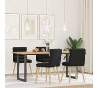 vidaXL Chaises à manger lot de 4 noir tissu, chaise, chaise de salon, chaise d'accent, chaise de cuisine, siège de salle à 3315395