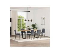 Chaises à manger lot de 6 gris foncé velours 3315615