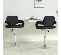 vidaXL Chaises pivotantes lot de 2 - Noir similicuir