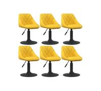 Chaises à manger pivotantes lot de 6 jaune moutarde velours