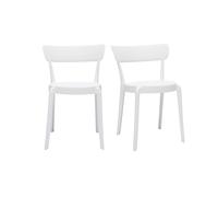 Chaises design blanches empilables intérieur - extérieur (lot de 2) RIOS