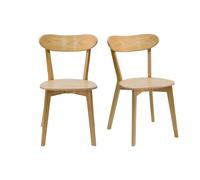 Chaises bois clair chêne (lot de 2) dove