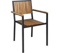 Chaises Bolero en acier et bois d'acacia avec accoudoirs (4 pièces)