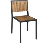 Chaises Bolero en acier et bois d'acacia sans accoudoirs (4 pièces)