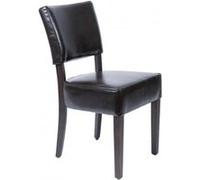 Chaises - BOLERO - Bolero - Simili cuir marron foncé - Lot de 2 - Structure métal