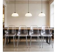 Chaises Cuillères Transparentes PET Lot De 4 45x47x81.5cm, Pieds Argentés, Design Moderne Chic Pour Salle À Manger