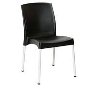 Chaises d'appoint simples Bolero Elements en polypropylène noir (4 pièces)