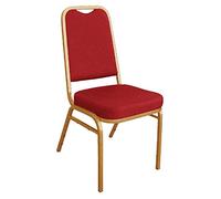 Chaises de banquet à dossier carré Bolero rouges