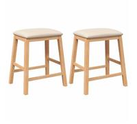 Chaises de bar, CLOUD, avec coussins, 2 pcs, pour Cuisine, Salon, Bar, Café, bois massif d'hévéa LV859