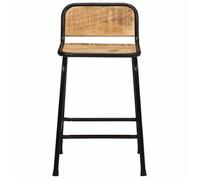 Chaises de bar, CLOUD, lot de 2, Tabourets Hauts, Siège Haut, pcs bois massif manguier brut LV444