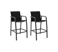 Chaises de bar de jardin lot de 2 Noir Textilène
