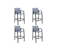 vidaXL Chaises de bar de jardin Lot de 4 – Textilène Gris