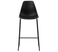 Chaises de bar en plastique - CLARENCE - Lot de 2 - Noir - 48x57x112,5 cm - Siège 45,5 cm - Hauteur d'assise 75 cm