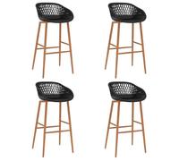 Chaises de bar - vidaXL - Lot de 4 - Noir - 48x47 5x95 5 cm - Hauteur du siège 74 5 cm - Siège ergonomique - Dossier bas
