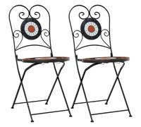 Chaises de bistro pliables lot de 2 terre cuite blanc céramique
