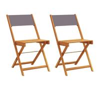 Chaises de bistrot lot de 2 anthracite bois acacia massif tissu