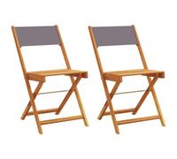 vidaXL Chaises de bistrot Lot de 2 Anthracite en bois massif Acacia & tissu
