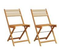 Chaises de bistrot lot de 2 beige bois d'acacia et corde