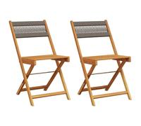 Chaises de bistrot lot de 2 gris bois d'acacia et corde
