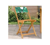 vidaXL Chaises de bistrot 2 pcs Motif de feuilles Bois massif acacia et tissu