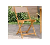 vidaXL Chaises de bistrot 2 pcs. Taupe Bois massif Acacia & Tissu