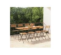 vidaXL Chaises de bistrot 8 pcs. Pliable bois massif teck et acier