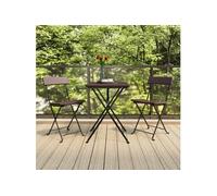 vidaXL Chaises de bistrot 2 pcs. Pliable Marron Poly rotin et acier
