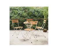 vidaXL Chaises de bistrot 4 pcs. Pliable bois massif acacia et acier