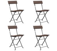 Chaises de bistrot pliantes lot de 4 Résine tressée et acier