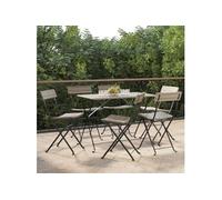 vidaXL Chaises de bistrot 6 pcs. Pliable Gris Poly rotin et acier
